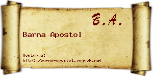 Barna Apostol névjegykártya