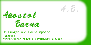 apostol barna business card
